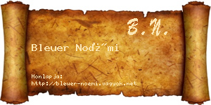 Bleuer Noémi névjegykártya
