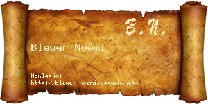 Bleuer Noémi névjegykártya